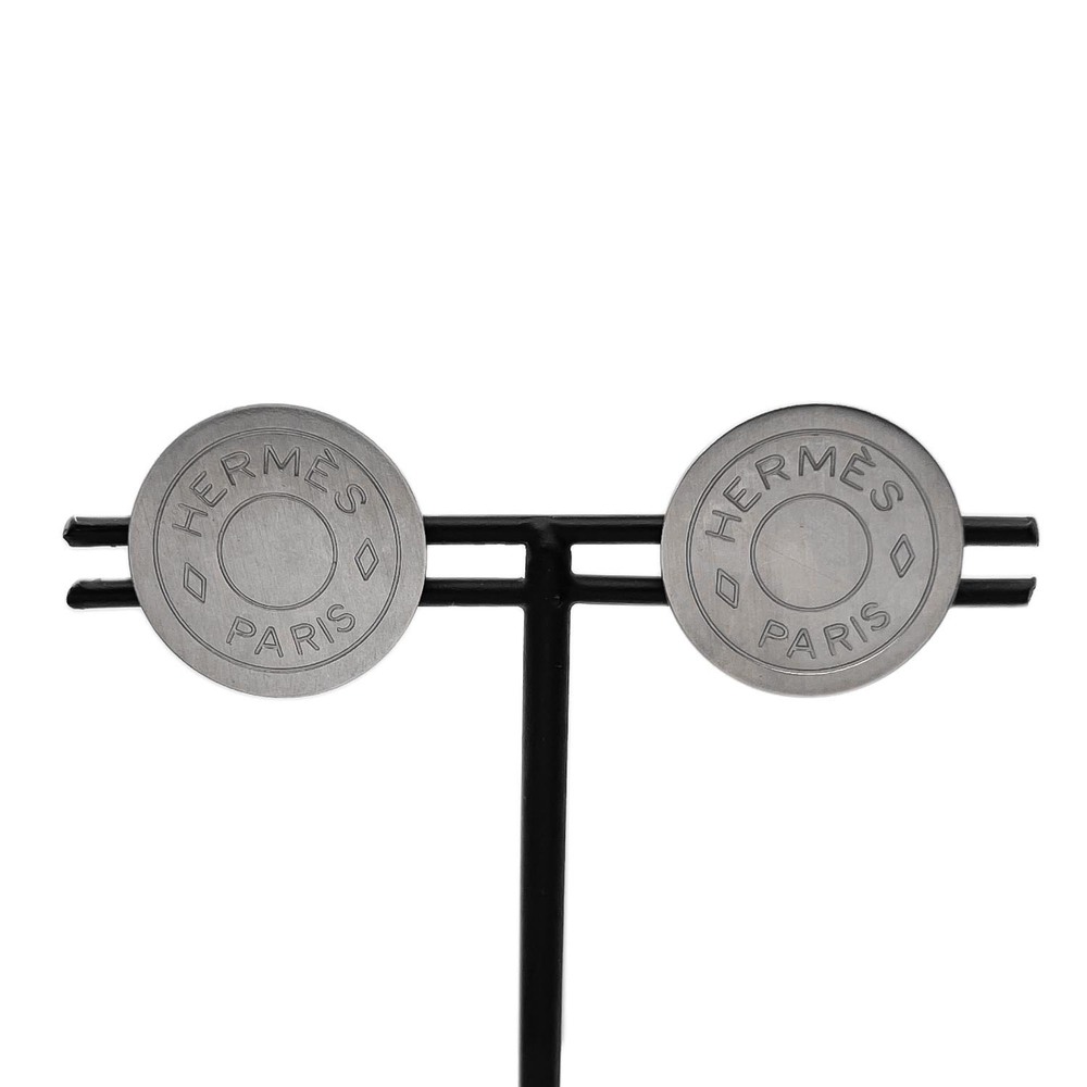 HERMES Silver Earrings